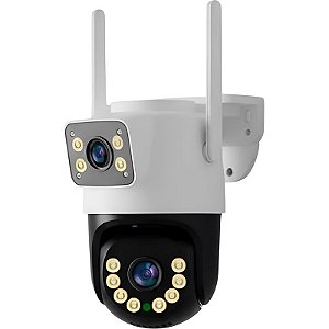 Câmera de Segurança Satellite A-CAM8007D 6MP Wi-Fi - Branco/Preto