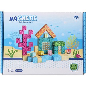 Kit de Cubos Magnéticos de Construção Magnetic Building Cubes Chuang Huang - CH1404 (105 peças)