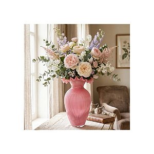 Vaso de Vidro Soprado - Rosa