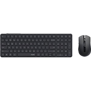 Teclado e Mouse Sem Fio Rapoo 9350S - Cinza Escuro