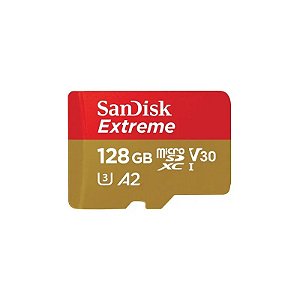 Cartão de Memória Sandisk Extreme SDSQXAA-128G-GN6AA - 128GB - Micro SD com Adaptador - 190MB/s