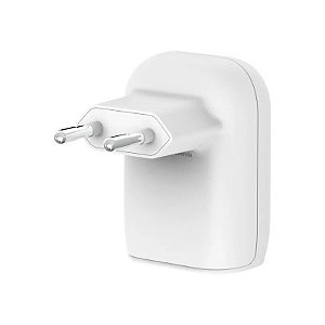 Carregador Duplo de Parede Belkin WCB007VFWH USB-C PD PPS USB-C 25W USB A 12W - Branco