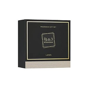 Kit Perfume Lattafa Khamrah - Eau de Parfum - Unissex - 3 Em 1 - 100ML + 12ML + 50ML