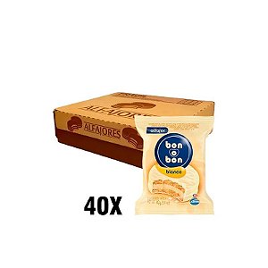 Alfajor Arcor Bon O Bon Recheio de Creme de Amendoim com Cobertura de Chocolate Branco CX c/ 40x40g