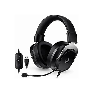 Fone de ouvido gamer QCY Heroad VT200 Pro BH25H8GMA com USB para PC/PS4/PS5 - Preto