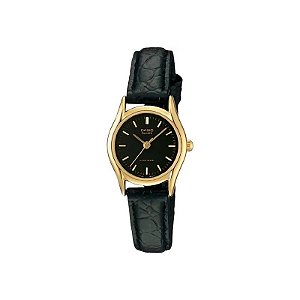 Relógio Casio LTP-1094Q-1ARDF Analógico Feminino - Preto/Dourado/Preto