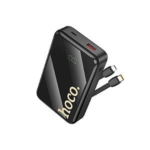 Carregador Portátil Hoco Q37A 20W 20000MAH + Cabo USB-C/Lightning - Preto