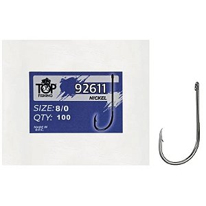 Anzol Top Fishing 92611 Preto Níquel 8/0 com 100 peças