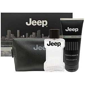 Kit Jeep Freedom Pós-Barba 100mL + Shampoo + Gel de Banho 200mL + Necessaire