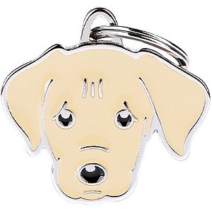 Placa de identificação MyFamily Friends Cachorro Labrador Amarelo MF31CREAM