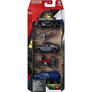 Kit de Caça a Dinossauros Jurassic World Rebirth Matchbox Mattel - JGL24 (5 unidades)