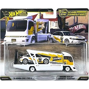 Miniatura 24 Honda Civic Type R Kosoku Hauler Hot Wheels Premium - Mattel JMN15