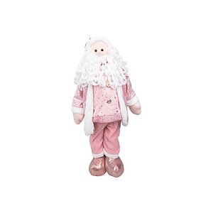 Boneco do Papai Noel 90cm - Rosa e Branco com Lantejoulas