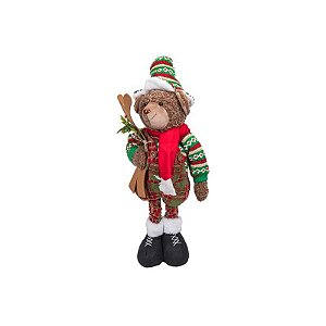 Boneca de Natal Urso com Chapéu Retrátil 56 A 96CM Verde