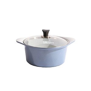 Panela de Cerâmica Ecoramic com Tampa 24CM Azul