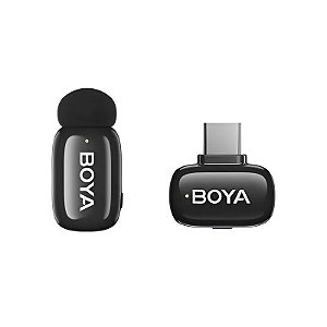 Microfone Sem Fio Boya MINI-17 USB-C Preto (1TX+1RX) (Sem Estojo de Carregamento)