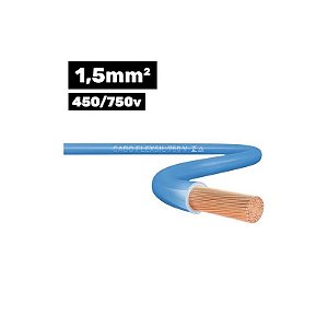 Cabo Flexsil 450/750V 1*1.5MM 100M Azul