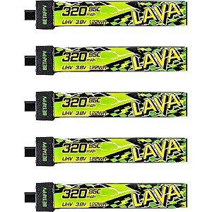 Bateria BETAFPV Lava Series BT2.0 1S 320 mAh 95C 3.8V (5 peças)