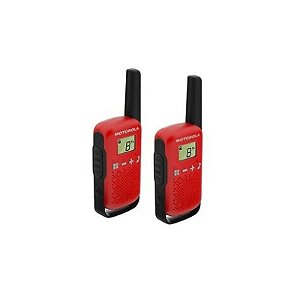 Kit Walkie Talkie Motorola T110 Preto 16 Milhas s/Gar.2V