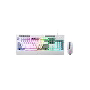 Kit Gamer Teclado e Mouse Redragon S151W RGB - Branco e Cinza