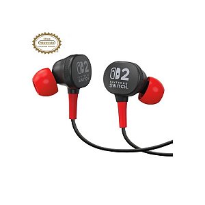 Fone de Ouvido Powera para Nintendo Switch 2 - Preto/Vermelho (NSHS0531-01)