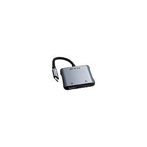 Hub USB-C FTX CT-CM2H8K-Ag 115588 4 Portas / 2 HDMI / USB / USB-C Fêmea - Cinza