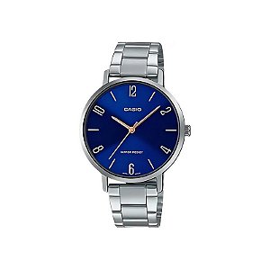 Relógio Casio LTP-VT01D-2B2UDF Analógico Feminino - Prata/Azul