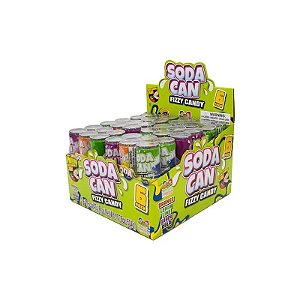 Caixa de Balas Kidsmania Soda Can Fizzy Candy 12X42G