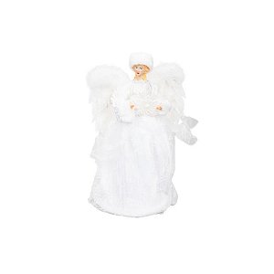 Boneco Anjo de Natal Branco com Estrela 40CM