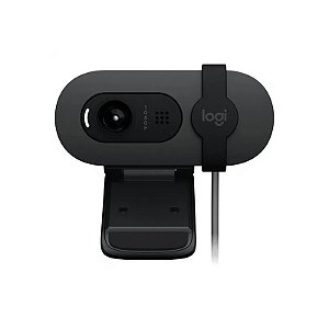 Webcam Logitech Brio 105, 1080P Full HD, USB, Com Microfone, 960-001591, Cinza