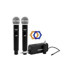 Kit de Microfone Sem Fio KTV A-MK1201 com 2 Peças