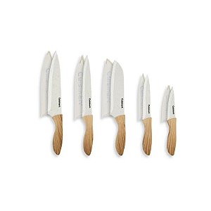 Jogo de Facas Cuisinart C55-10CFWS Revestidas de Cerâmica Advantage Faux Wood - 10 Peças