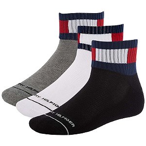 Meias Tommy Hilfiger THM211QT03 002 Masculina (3 Pares)