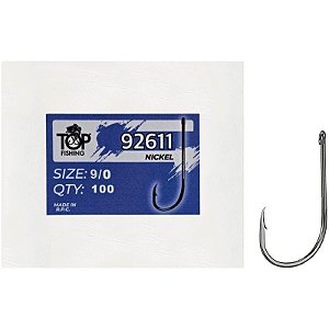 Anzol Top Fishing 92611 Preto Níquel 9/0 com 100 peças