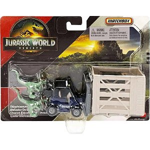 Brinquedo Dilofossauro Elevador Caminhão de Brinquedo Jurassic World Mattel - JGM09