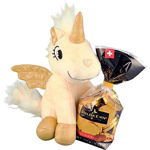 Pelúcia com Chocolate Goldkenn Gold Unicórnio - 150g