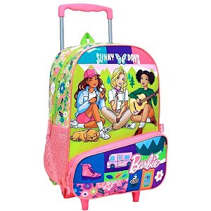 Mochila com rodas Escolar Barbie Sunny Days - 71628 (Rosa)