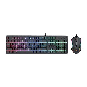 Kit de Teclado e Mouse com Fio Redragon S107RGB-BA Preto