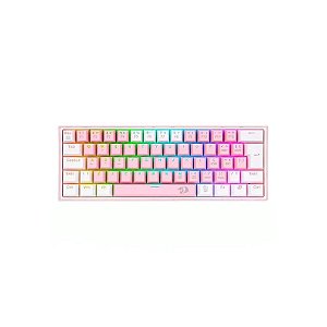 Teclado Gamer Redragon Fizz K617 RGB USB-C Rosa e Branco