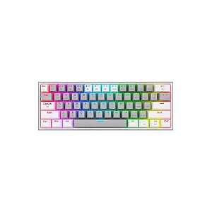 Teclado Gamer Redragon Fizz K617 RGB USB-C - Cinza e Branco