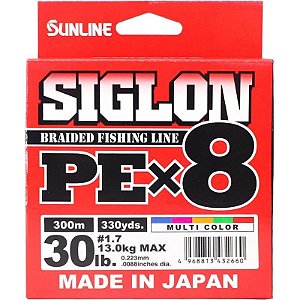 Linha Multifilamento Siglon PEx8 30lb 13.0kg 0.223mm 300m