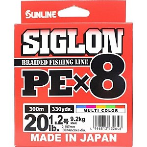 Linha Multifilamento Siglon PEx8 20lb 9.2kg 0.187mm 300m