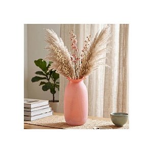 Vaso de Vidro Soprado - Tonalidade Coral