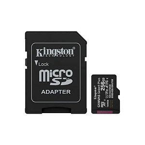 Cartão Microsd 256GB Kingston 150MB/s V10 A1 SDCS3/256GB Canvas Sel Plus