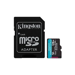 Cartão de Memória Micro SD Kingston Canvas Go Plus 128GB 200MBS C10 - SDCG4/128G