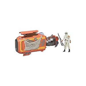 Nave e Boneco Hasbro Star Wars B3676 Rey Speeder Jakku