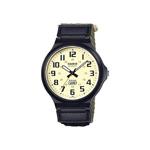 Relógio Casio MW-240B-3BVDF Analógico Masculino - Preto/Verde