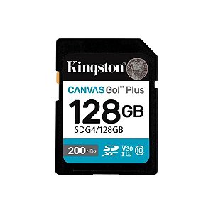 Cartão de Memória Micro SD Kingston Canvas Go Plus 128GB 200MBS - SDG4/128GB