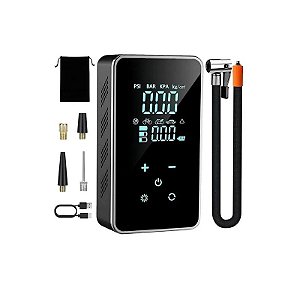 Compressor de Ar Portátil Tomate MXB-008 - Recarregável - com Lanterna - Preto