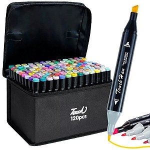 Kit de Marcadores Touch de Dupla Ponta - 120 Peças
